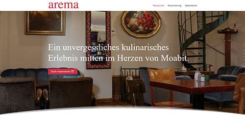 Vorschau Website Arema Restaurant
